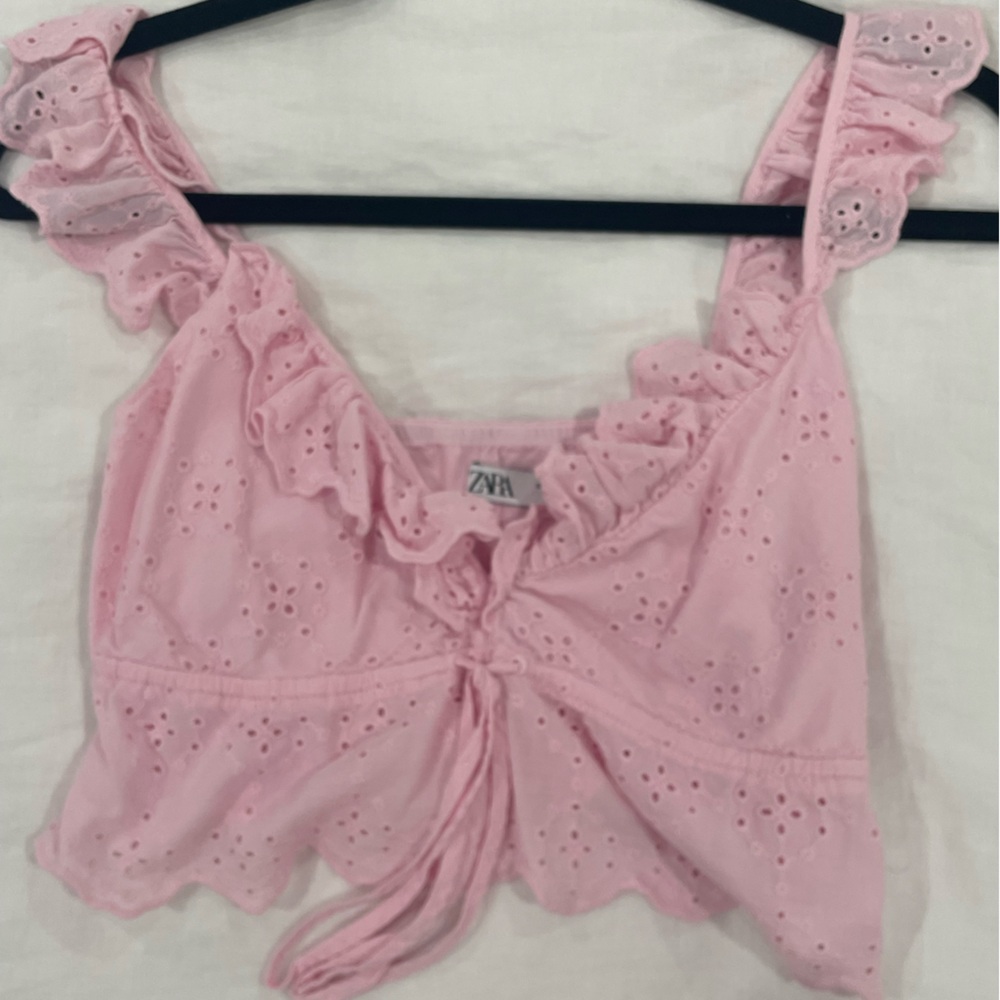 Zara eyelet crop top